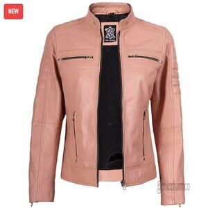 Shell Bb Racer Jackets & Coats | Real Lambskin Leather Jacket Cafe Racer Style With ...